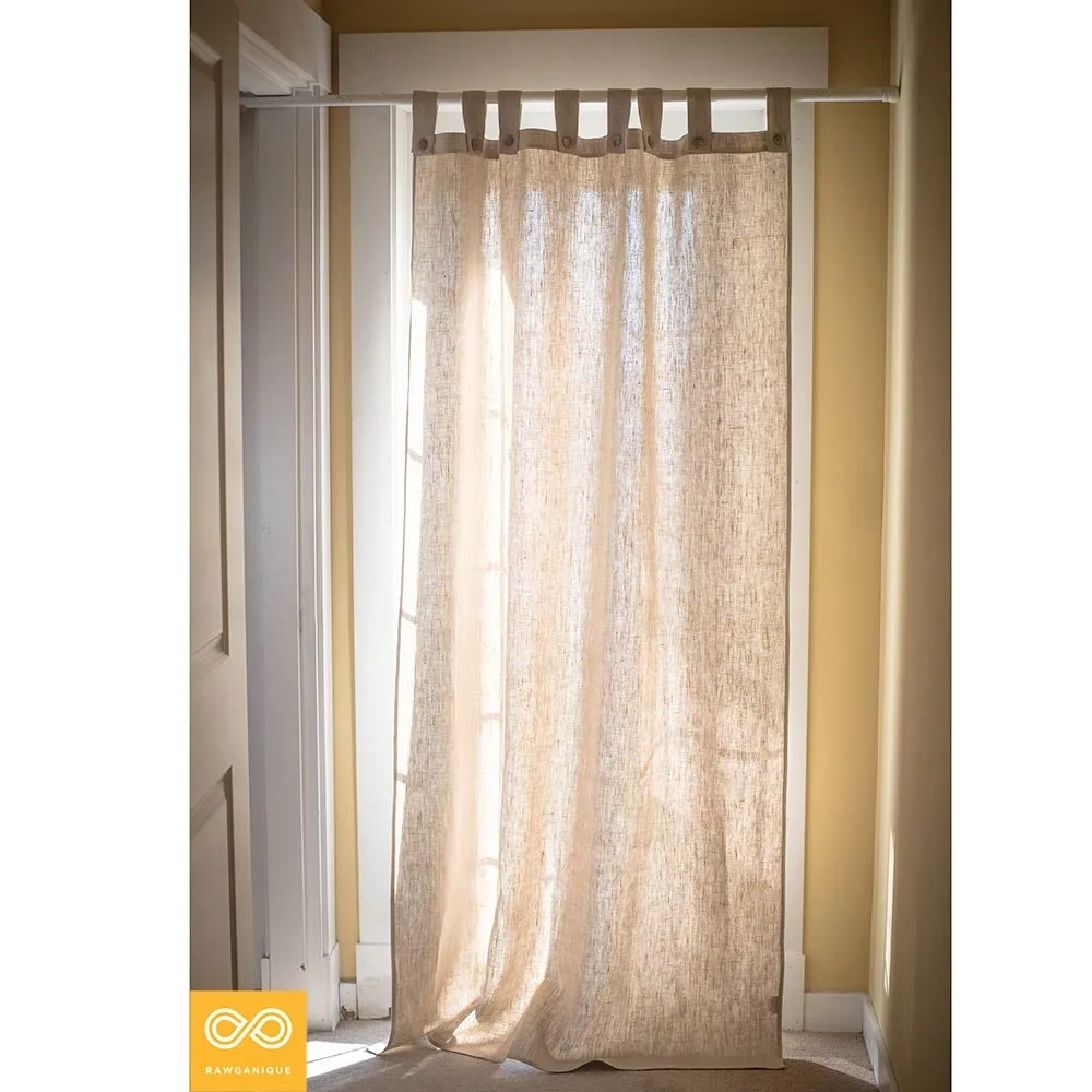 48"x72" BERKELEY Tabbed 100% Organic Hemp Curtain Panel