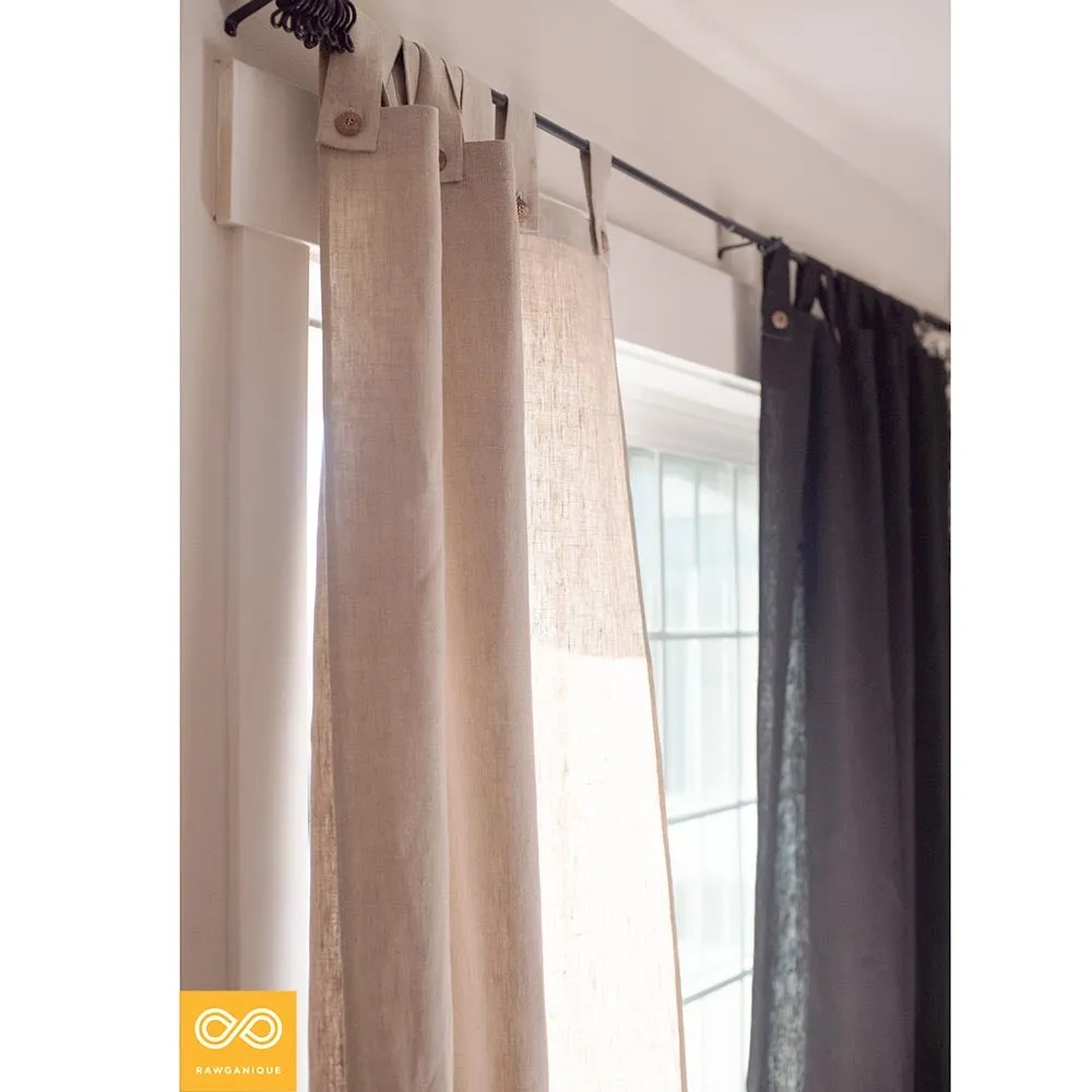48"x72" BERKELEY Tabbed 100% Organic Hemp Curtain Panel