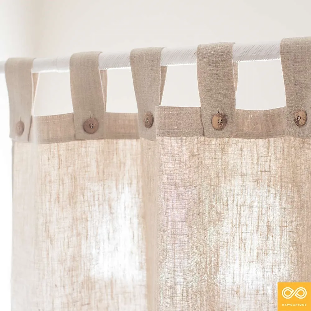 48"x72" BERKELEY Tabbed 100% Organic Hemp Curtain Panel