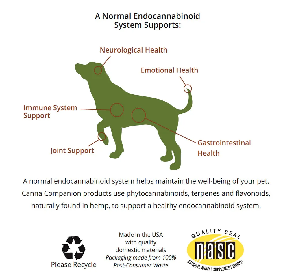 Canna Companion™ Hemp Supplement for Small Dogs - Regular Strength with additional CBDs for Joint Support