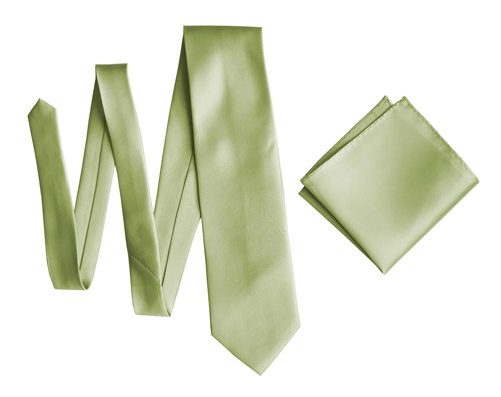 Celery Green Pocket Square. Solid Color Satin Finish, No Print