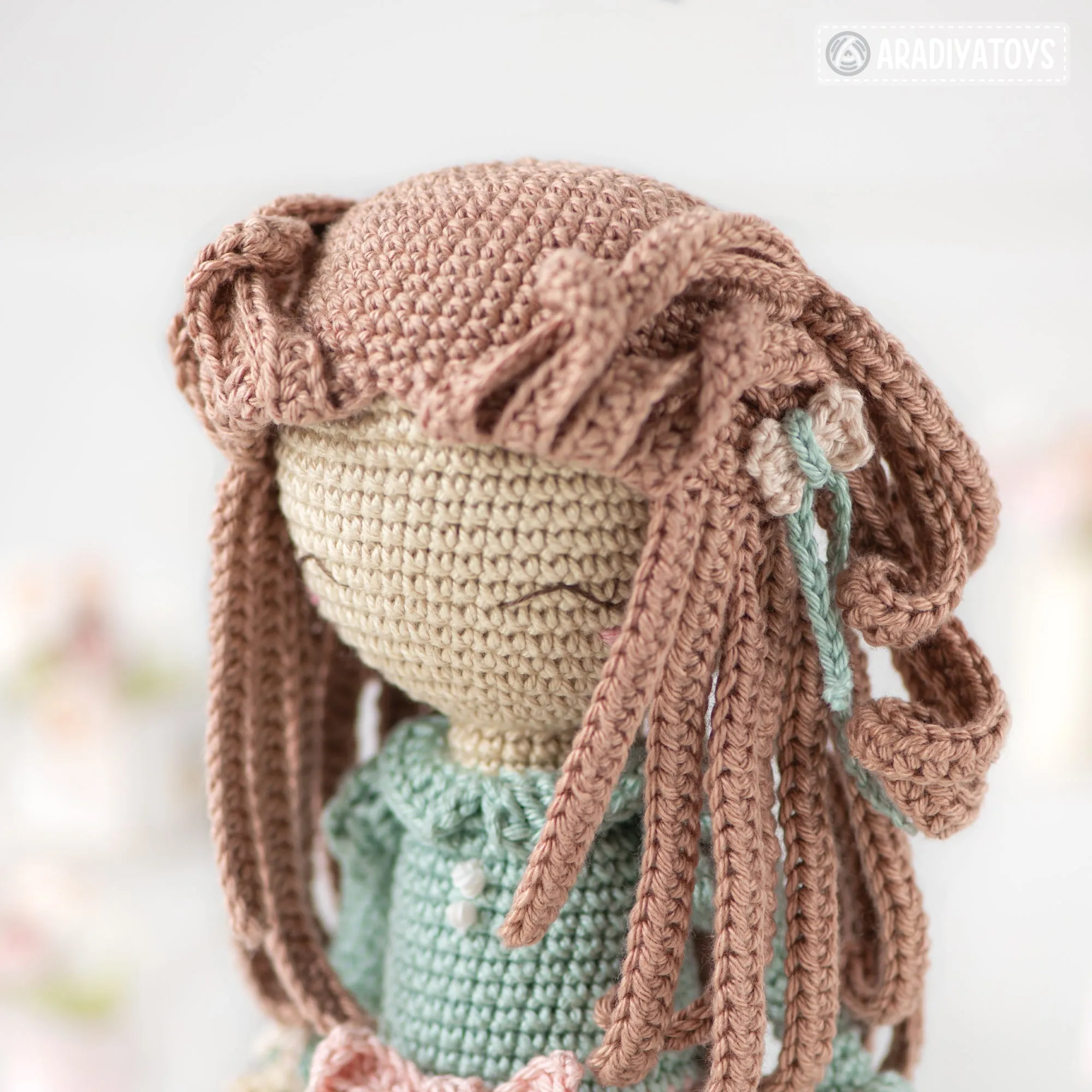 Crochet Doll Pattern Amigurumi Doll SHELLY tutorial dress PDF file crochet pattern for doll amigurumi digital by AradiyaToys DIY Handmade