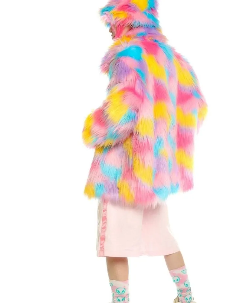 Fantasy pastel loose fur jacket and hat【s0000004454】