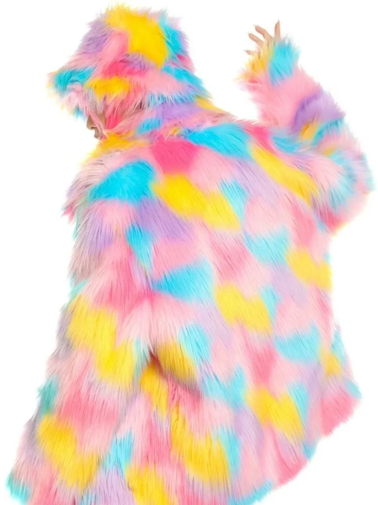 Fantasy pastel loose fur jacket and hat【s0000004454】