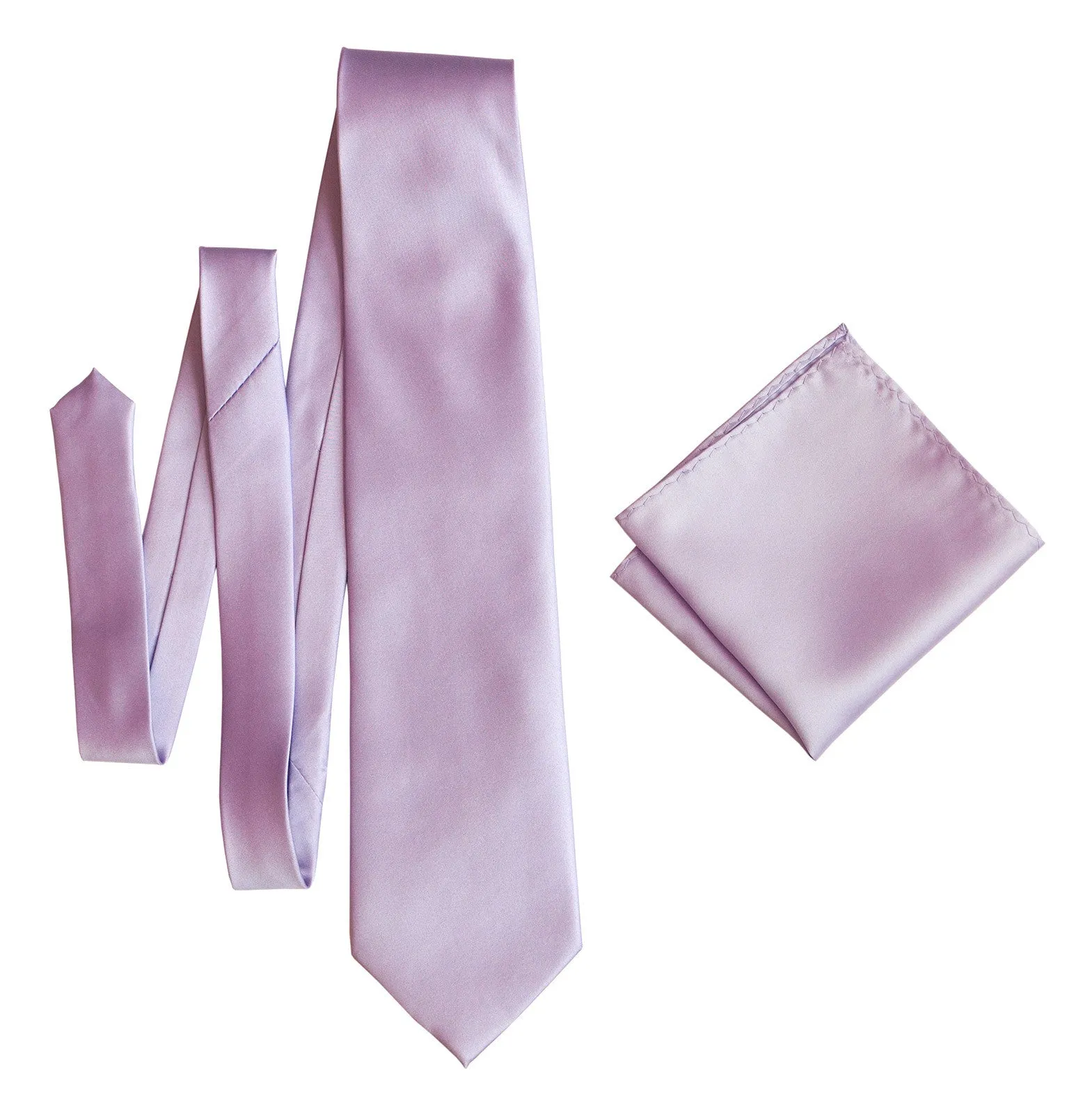 Lavender Pocket Square. Light Purple Solid Color Satin Finish, No Print