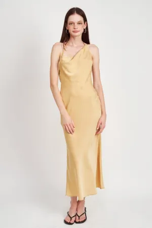 SATIN MAXI BIAS DRESS